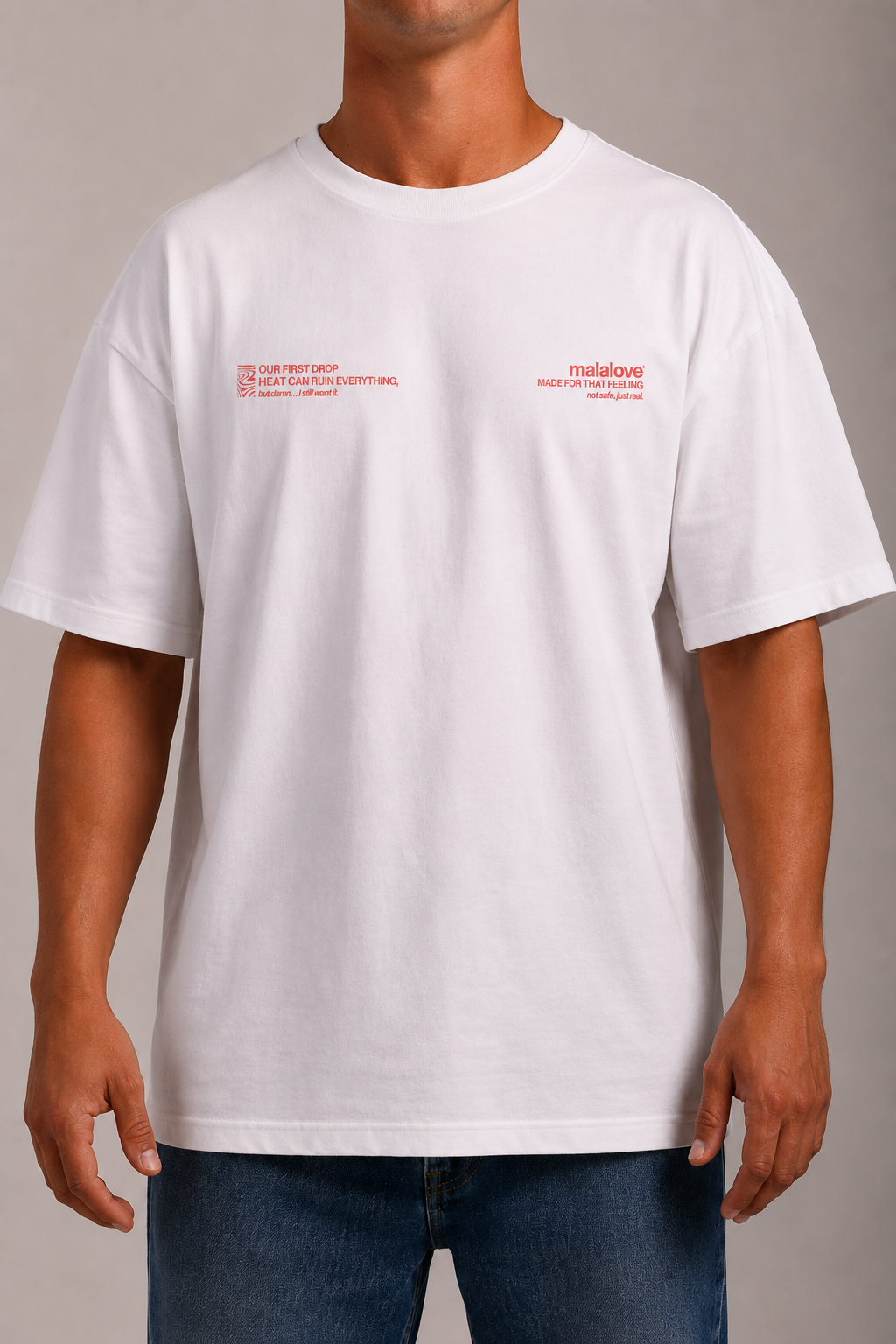 Iconic White & Salmon T-Shirt
