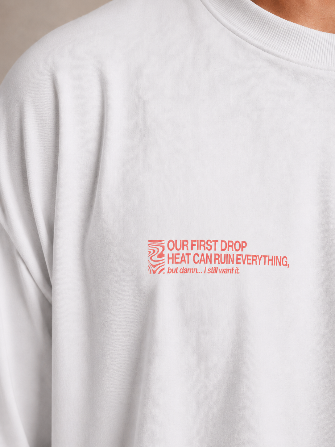 Iconic White & Salmon T-Shirt