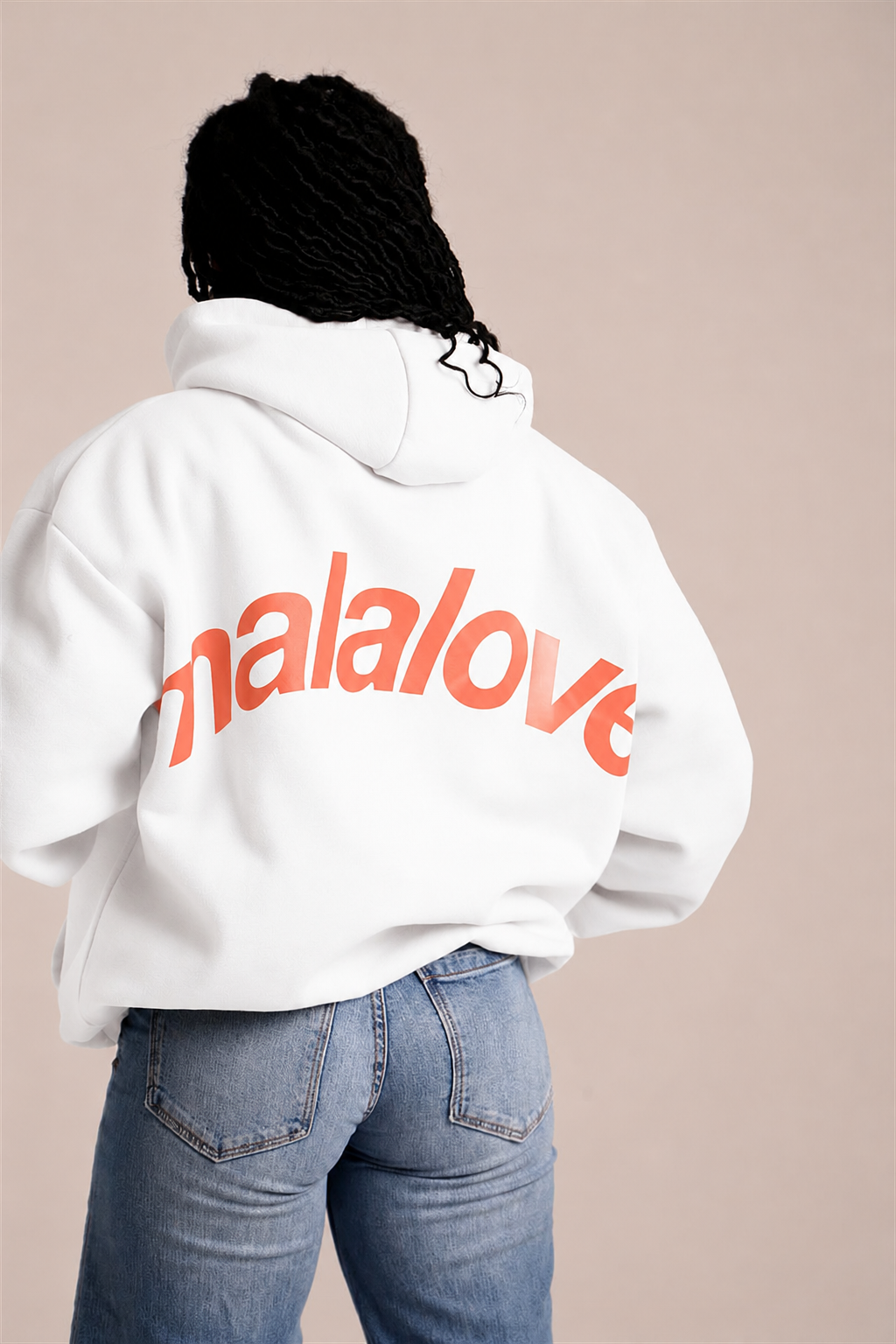 Iconic White & Salmon Hoodie