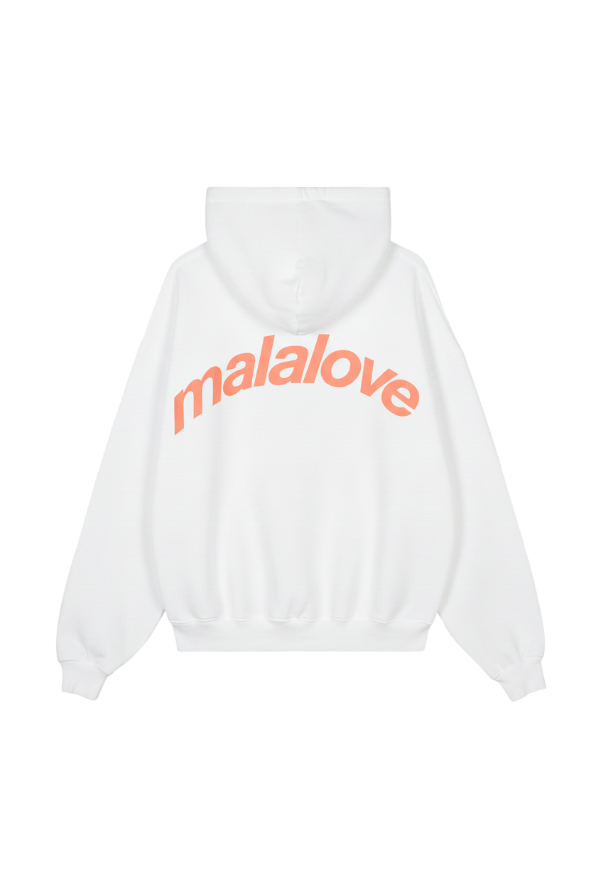 Iconic White & Salmon Hoodie